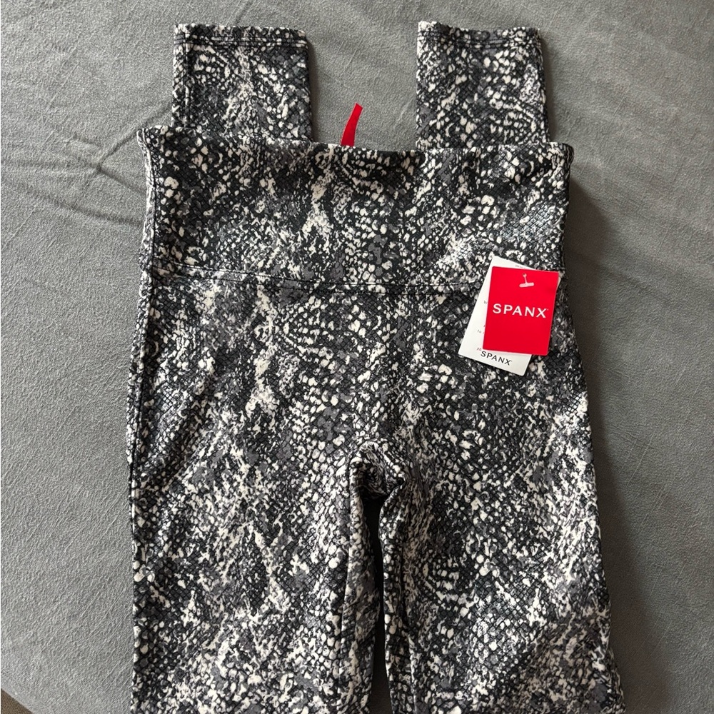 Spanx Black and White Snakeskin Leggings